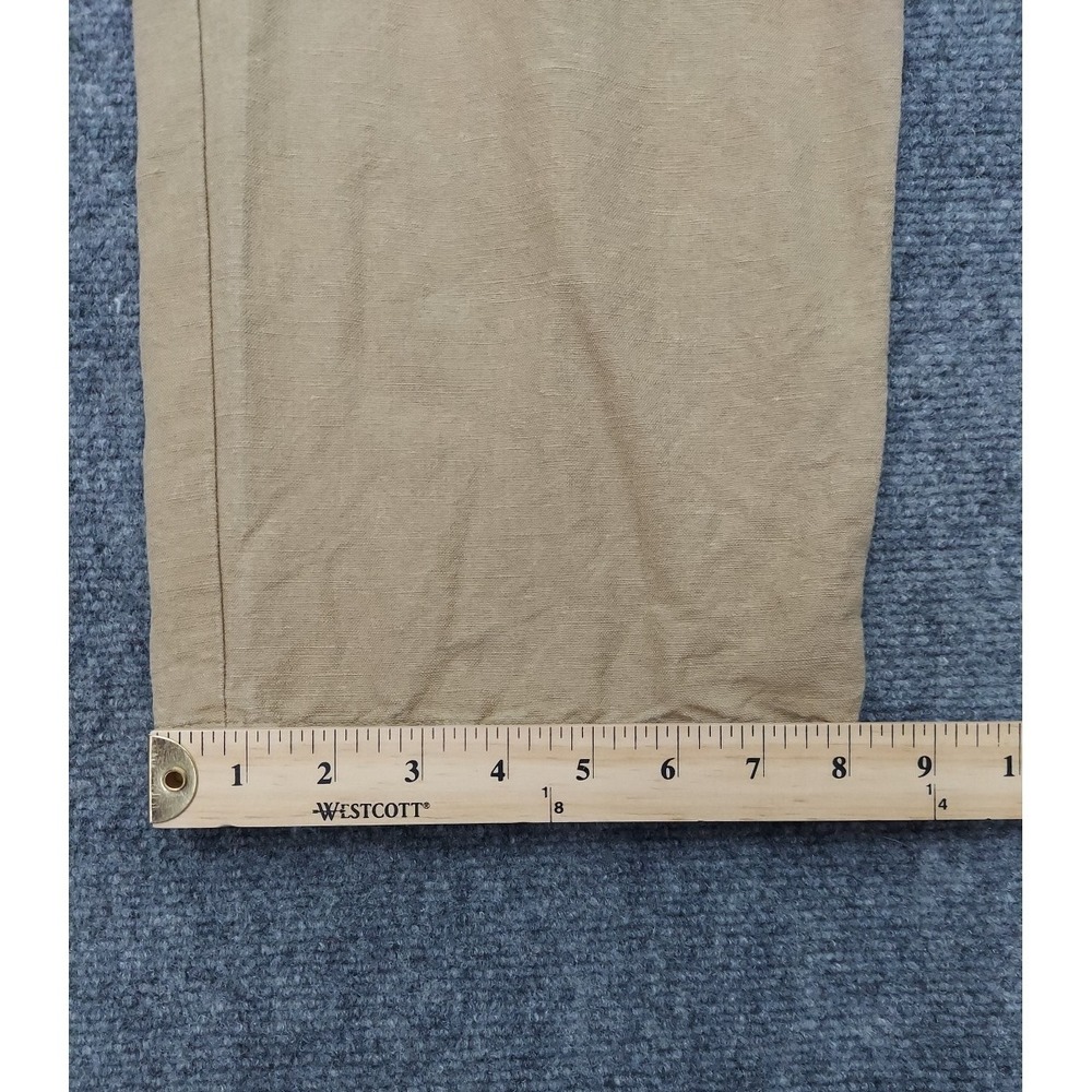 Cubavera Linen Pants Mens 32 Beige Drawstring Pockets Casual Beach Wedding - Picture 4 of 10